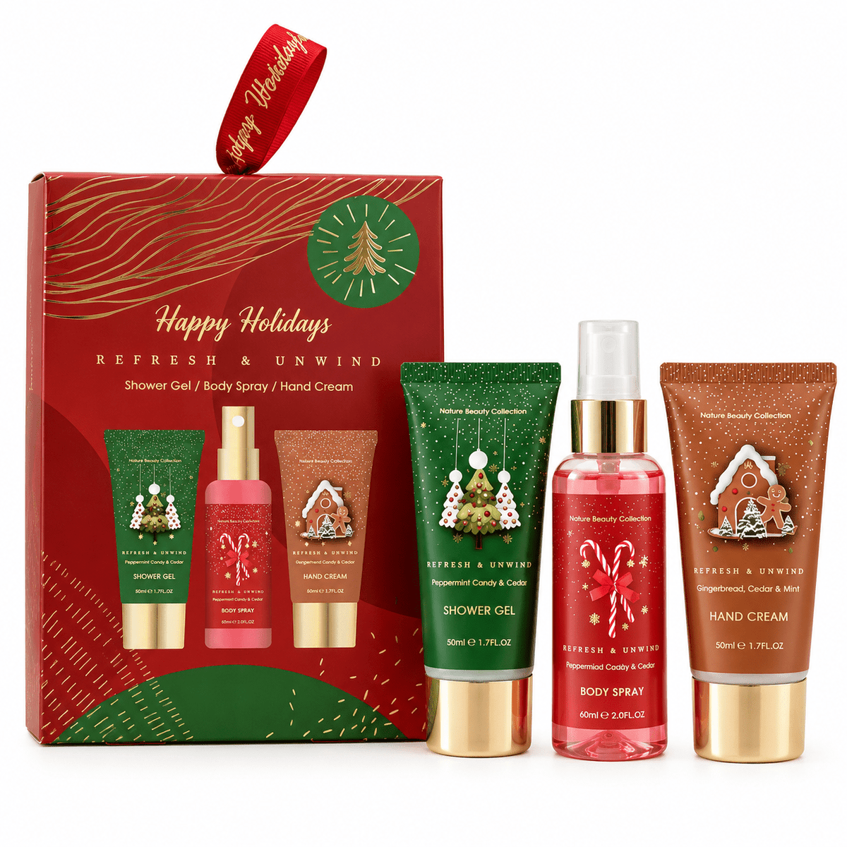 Happy Holidays Bath & Body Gift Set - My Dorm Store