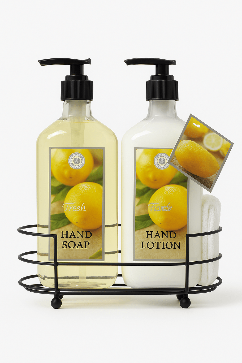 Fresh Lemon Soap, Lotion, Caddy and Towel - My Dorm Store